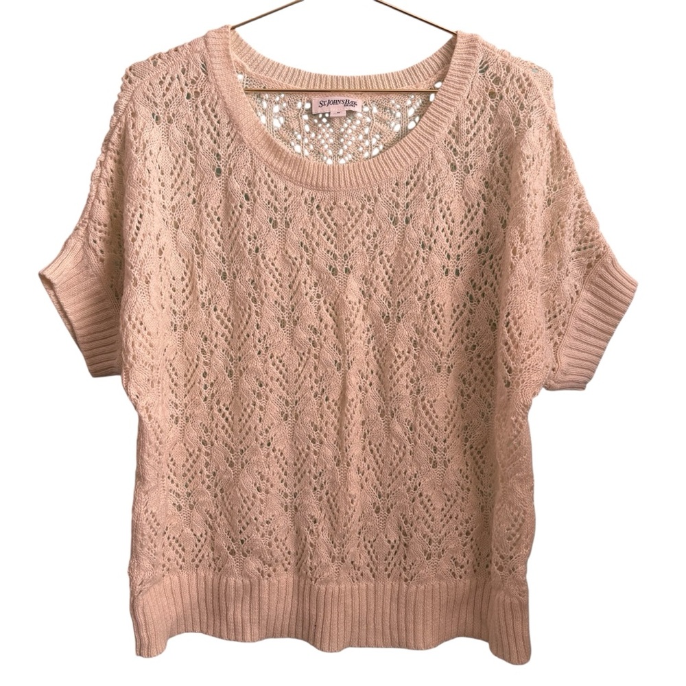 5for20 St. John’s Bay Short Sleeve Cream Knit Sweater